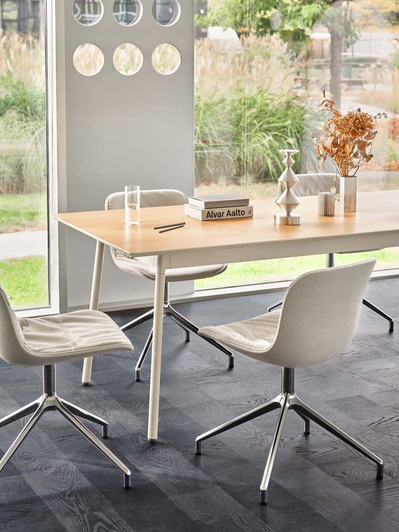 Krzesło obrotowe BALTIC 2 SOFT DUO aluminium polerowane do jadalni – .mdd