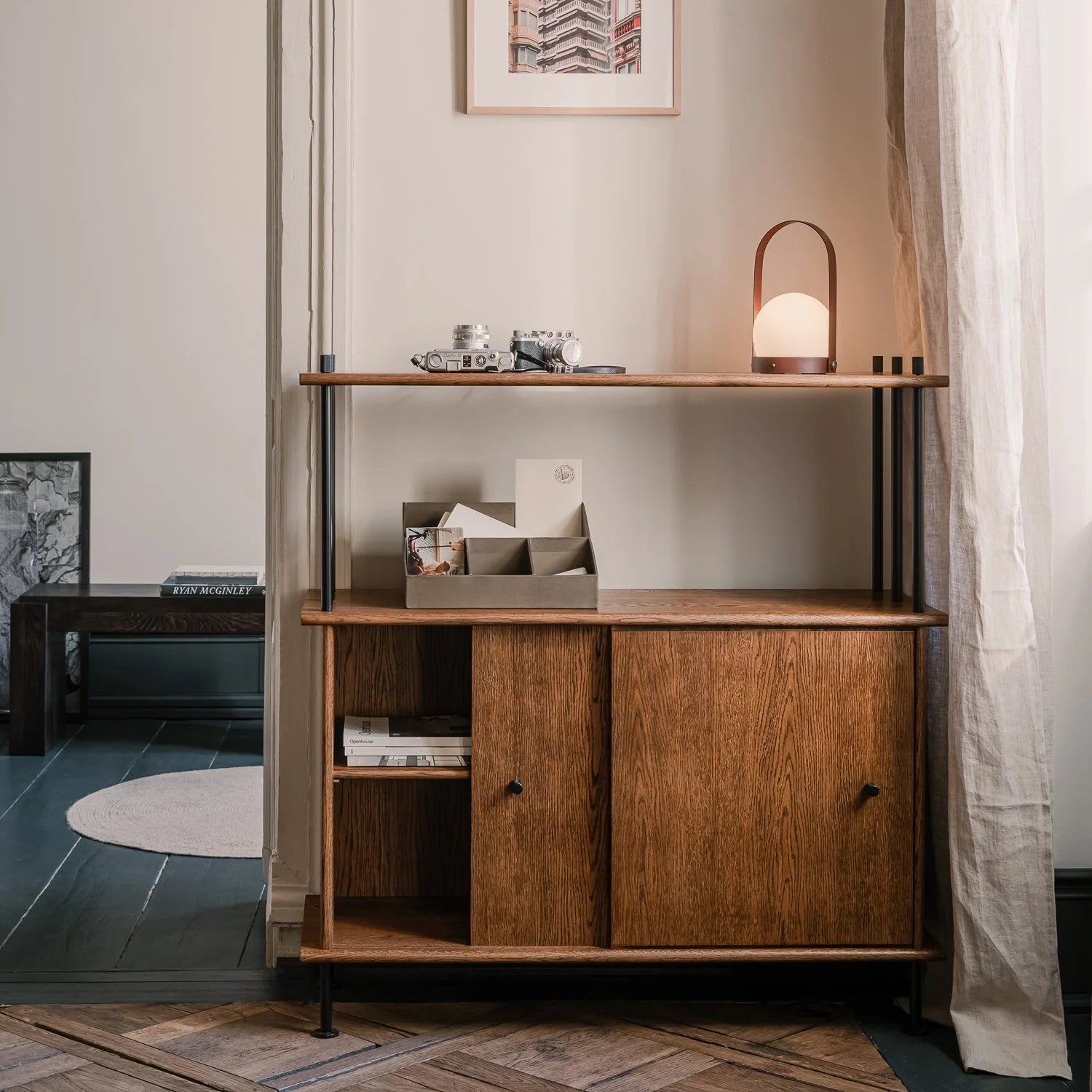 Skříňka BAVA 100 tmavé dubové dřevo