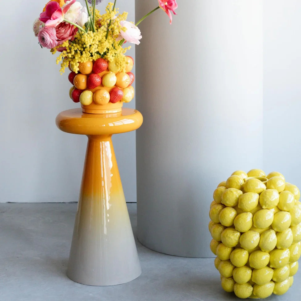 Yellow RICI side table with beige