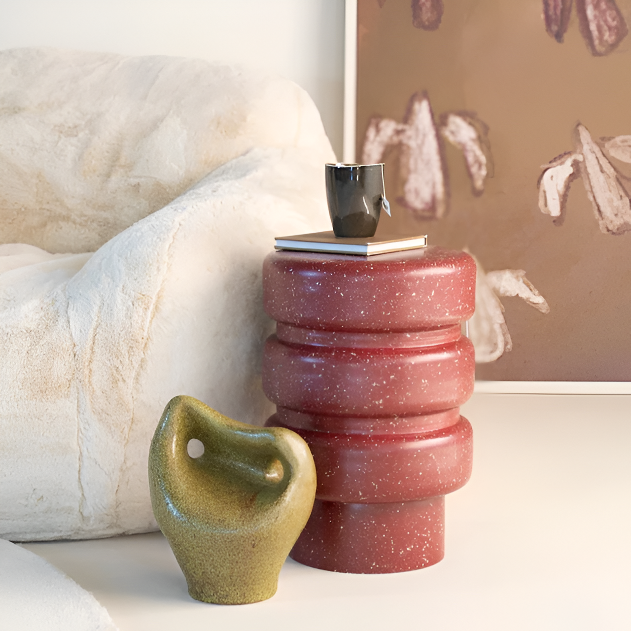 Bocní stolek SPATTER burgundský