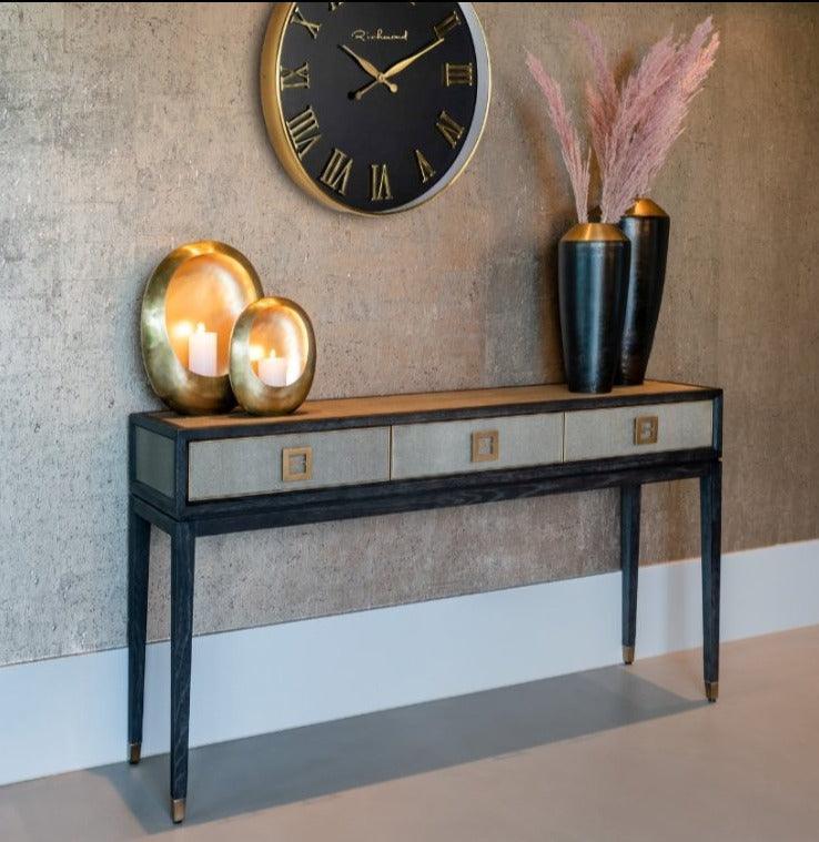 Biurko BLOOMINGVILLE drewno dębowe ze złotym Richmond Interiors Eye on Design