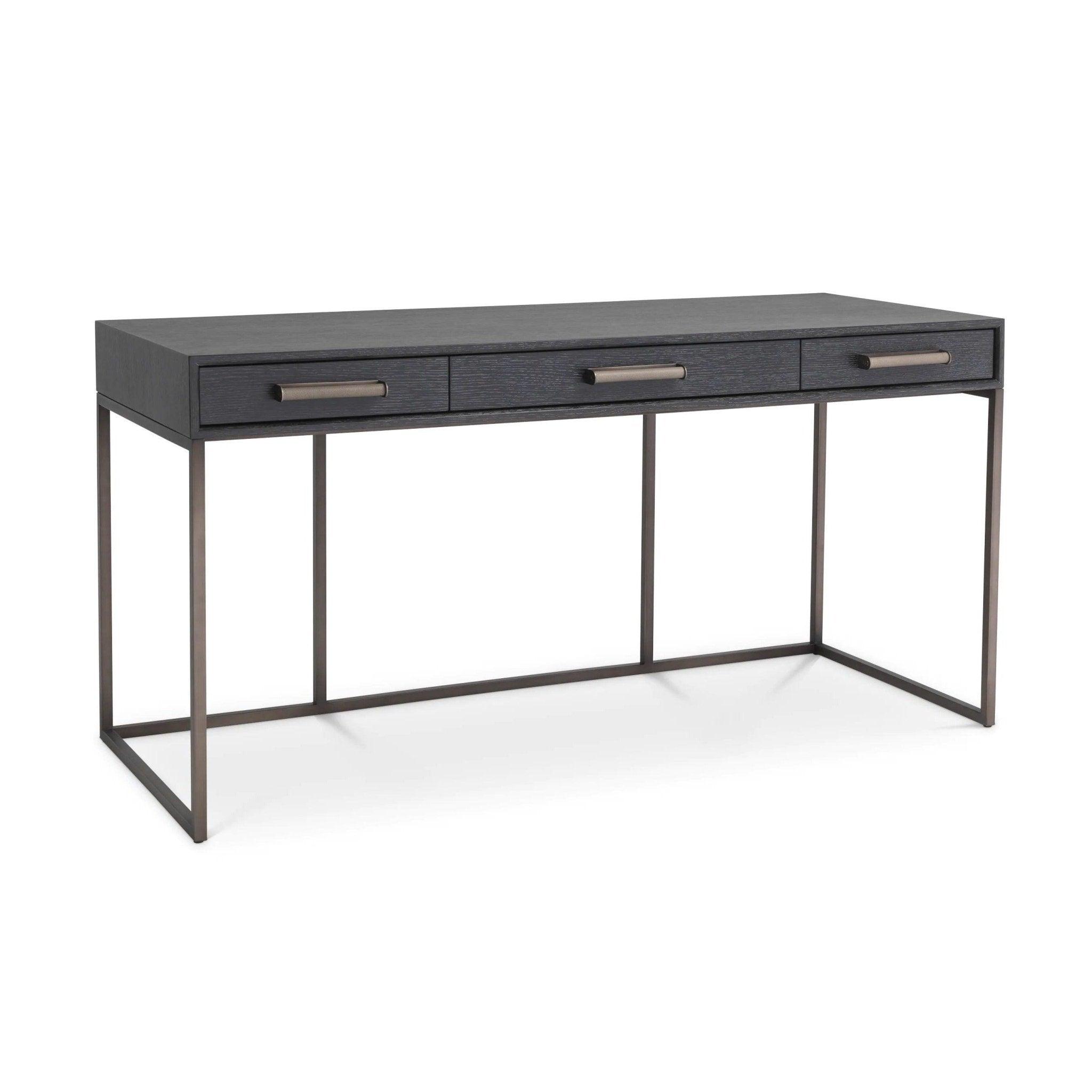 Biurko LARSEN grafitowy fornir z ekoskórą Eichholtz Eye on Design