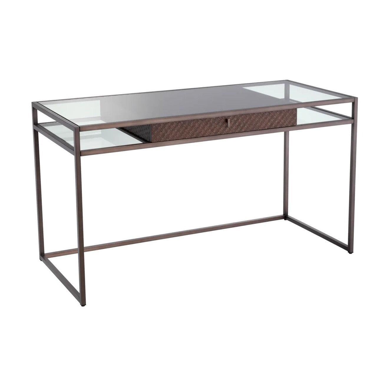 Biurko NAPA VALLEY ciemnobrązowy fornir ze szkłem Eichholtz Eye on Design