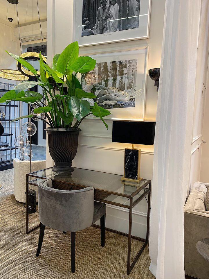 Biurko NAPA VALLEY ciemnobrązowy fornir ze szkłem Eichholtz Eye on Design