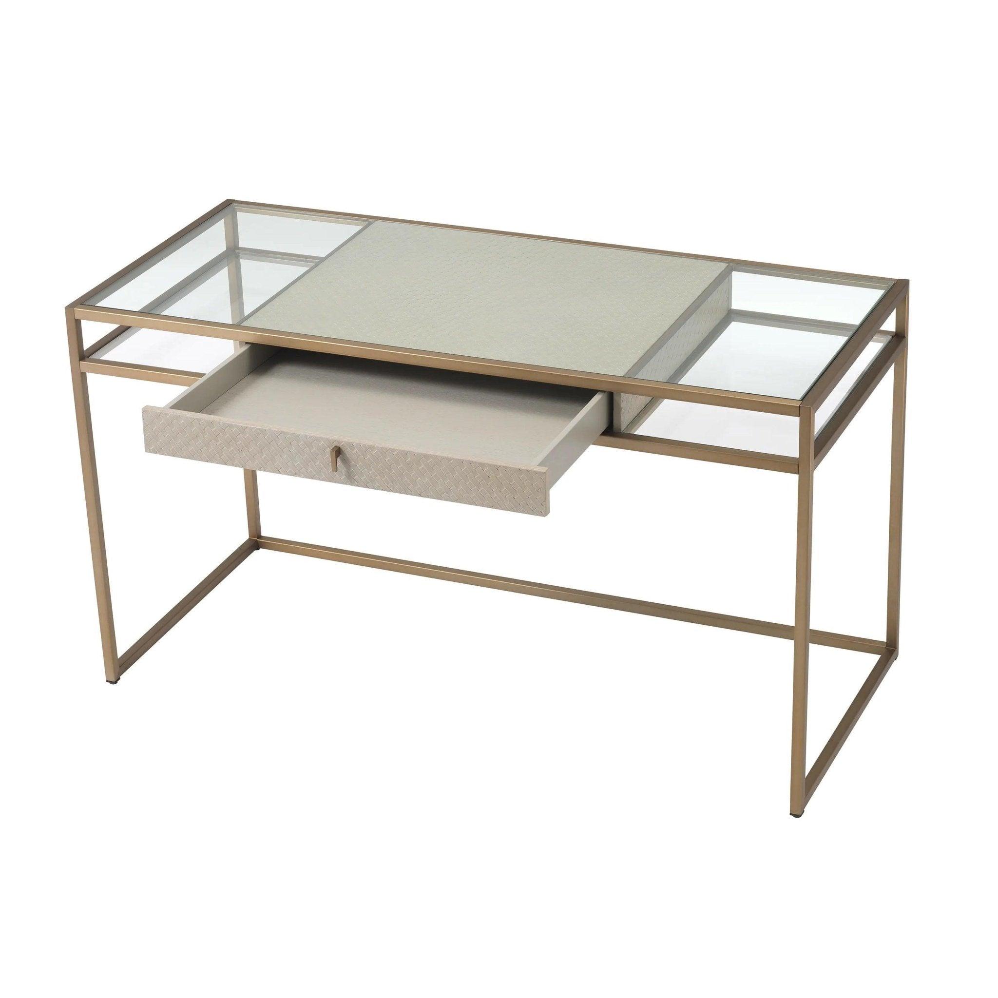 Biurko NAPA VALLEY jasnobrązowy fornir z mosiądzem Eichholtz Eye on Design