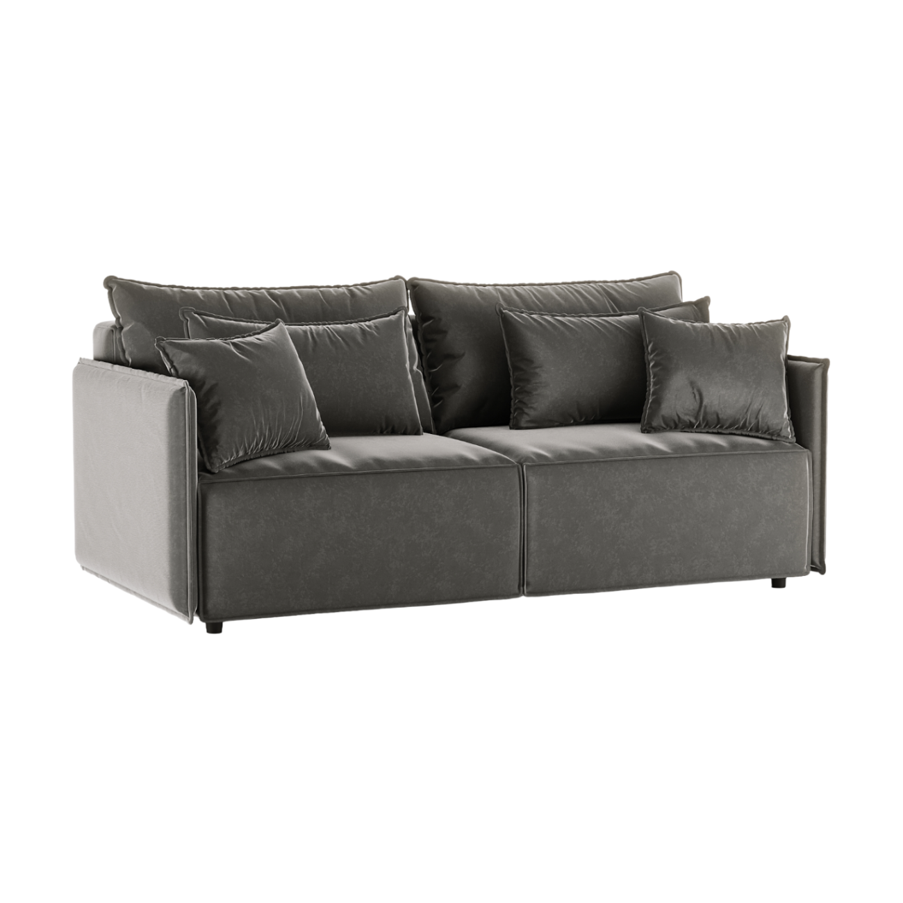 Velvet sofa with sleeping function FABIEN gray
