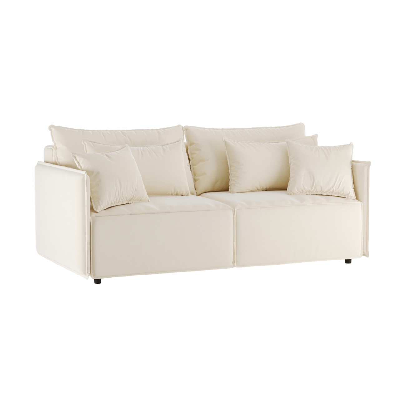 Sofa sametová s funkcí spaní FABIEN béžová