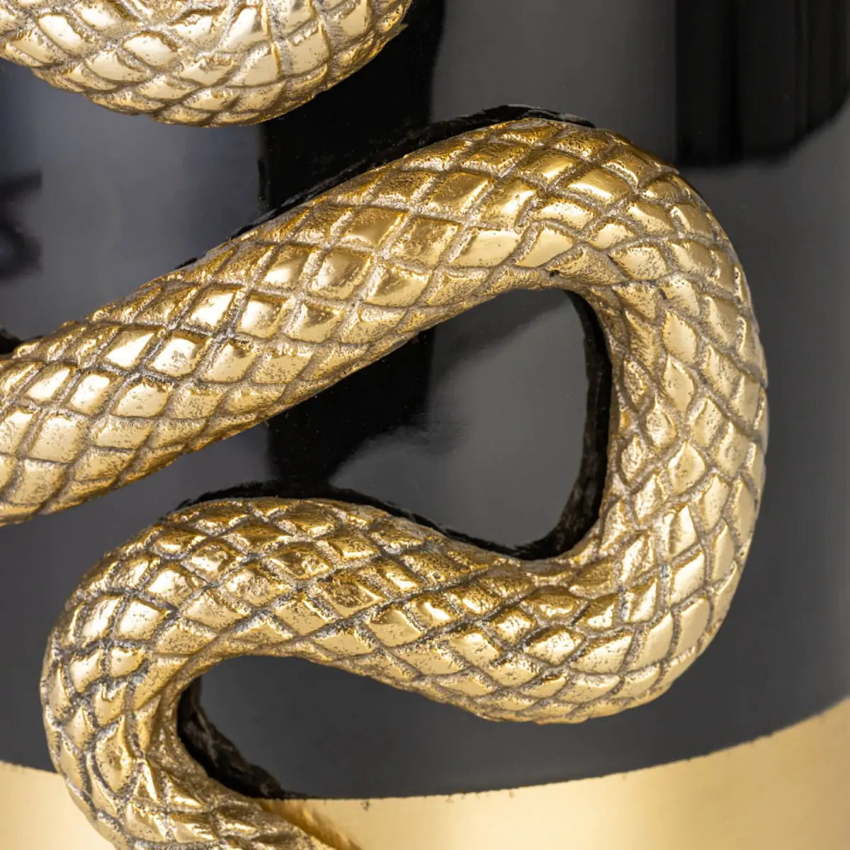 NEVER HURT A SNAKE VASE black with gold