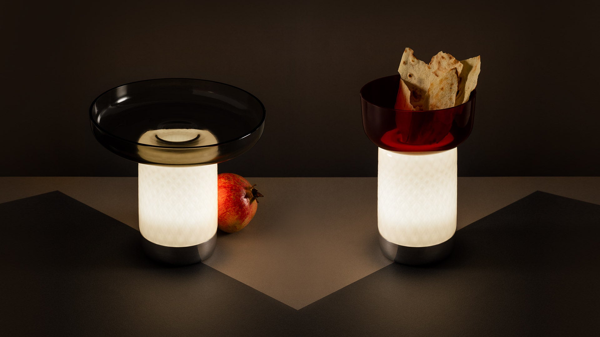 Přenosná lampa BONTA BOWL bílá s tyrkysovou