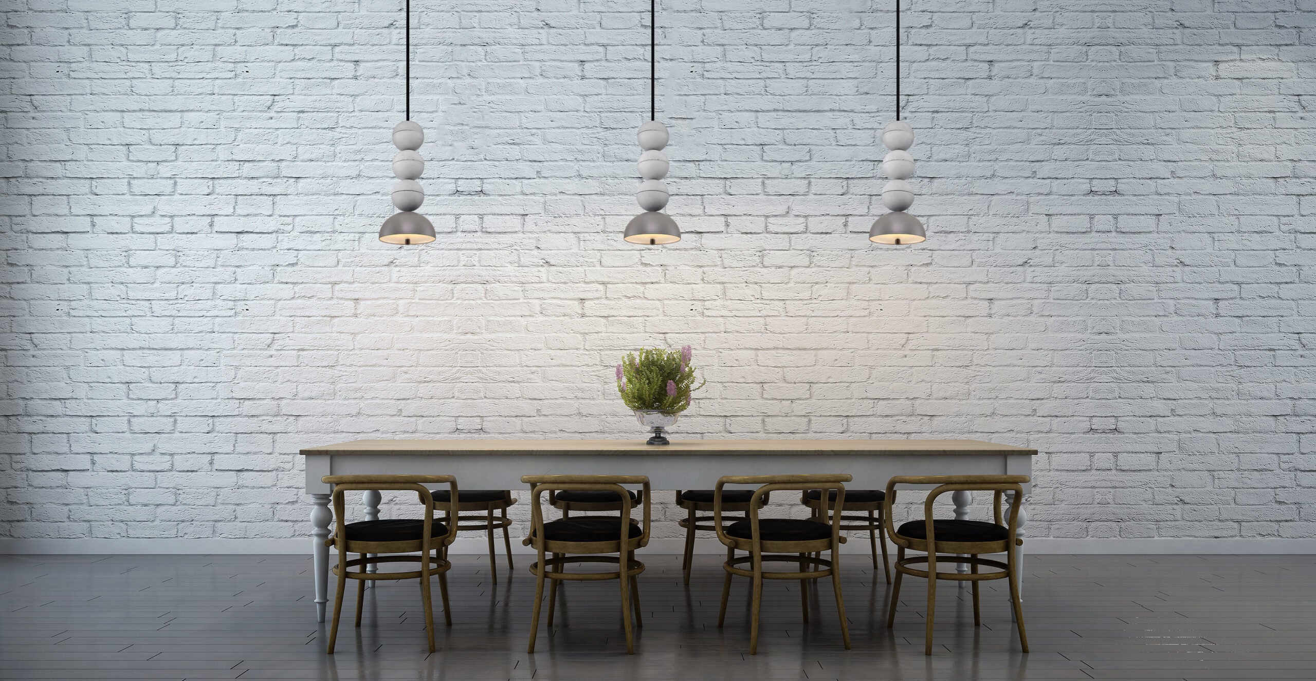 Závěsná lampa BOSFOR VELVET beton s sametem