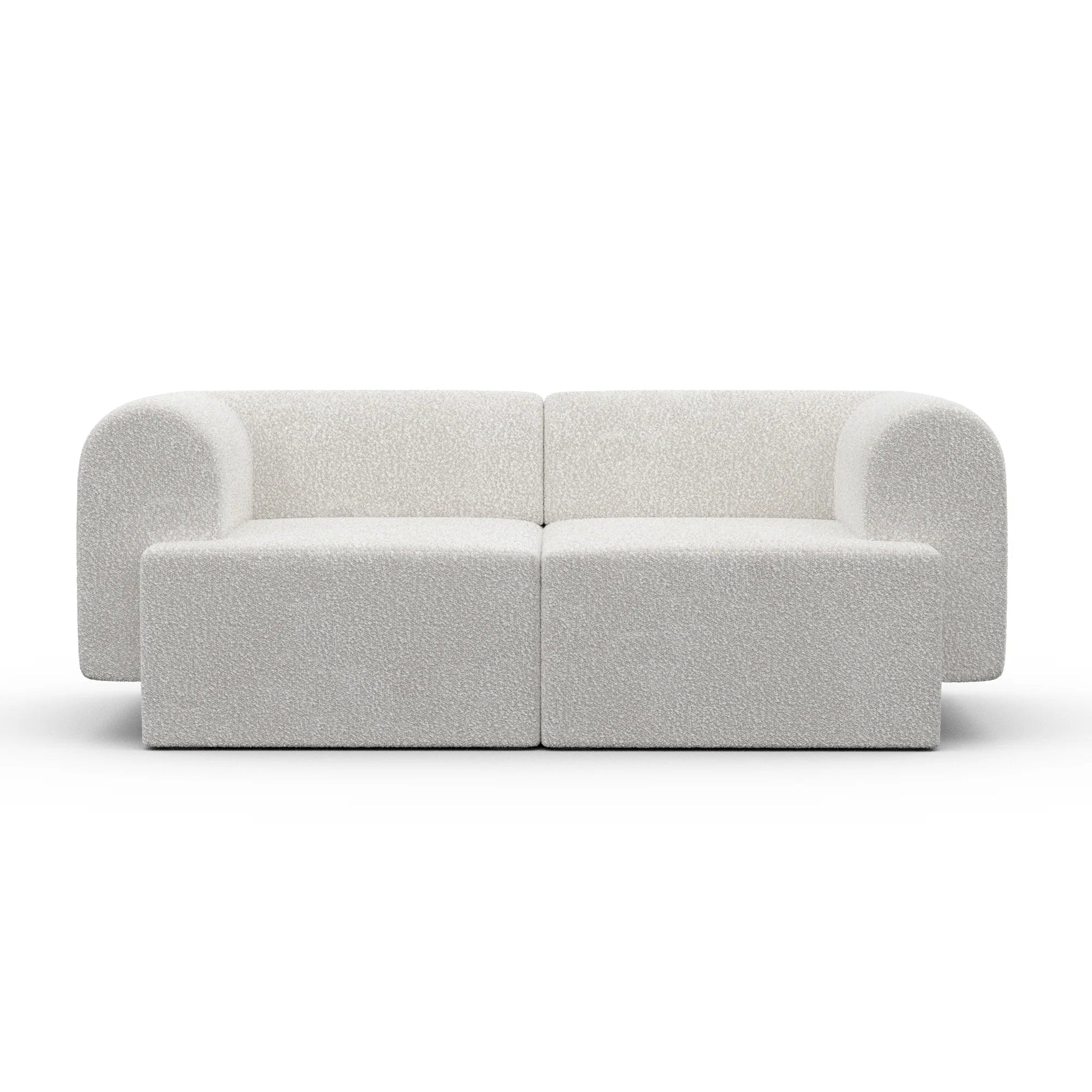Sofa pro 2 osoby TORI bílý bouclé