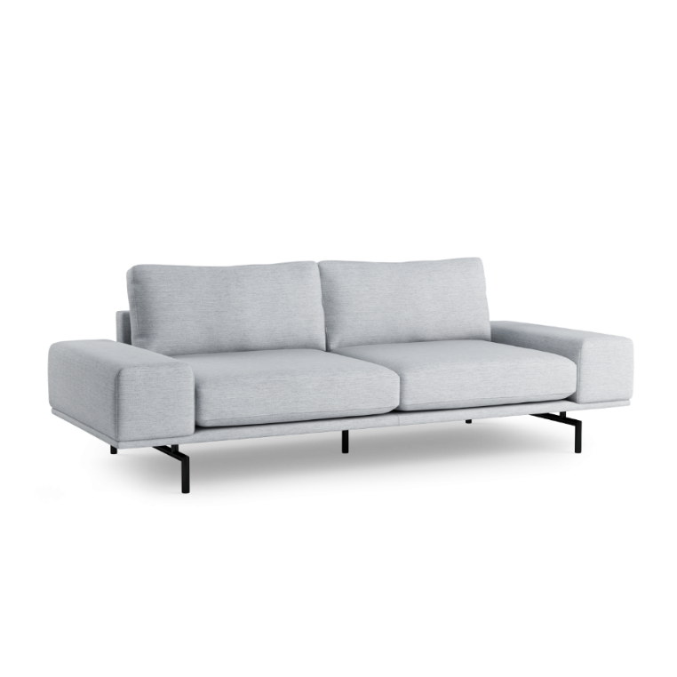 2.5-Seater Sofa BRIXTON Upholstered with Black Base