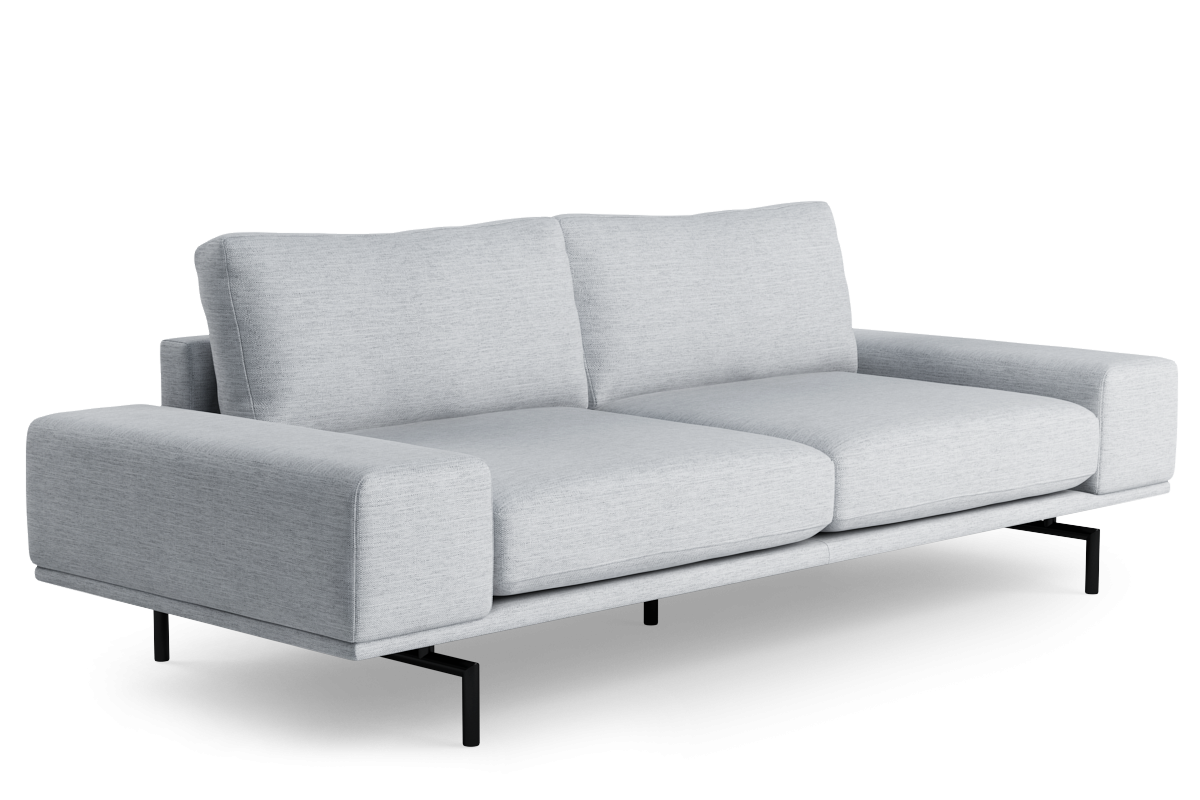 2.5-Seater Sofa BRIXTON Upholstered with Black Base