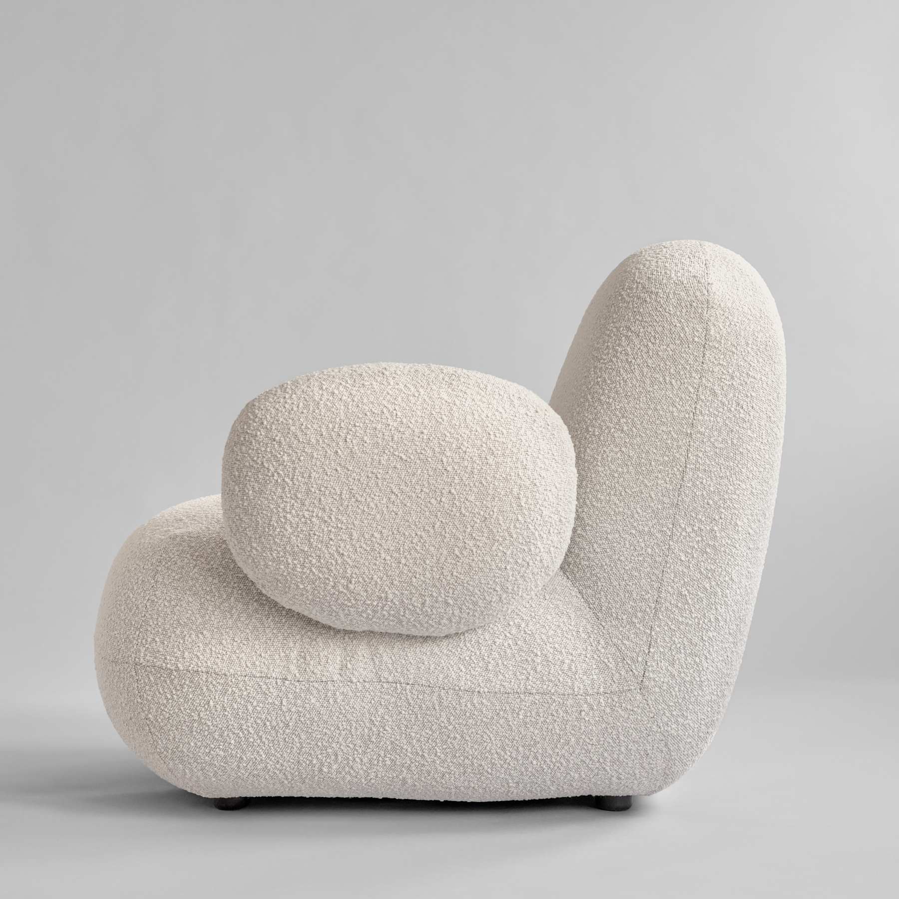 Křeslo TOE FLAT bílé bouclé