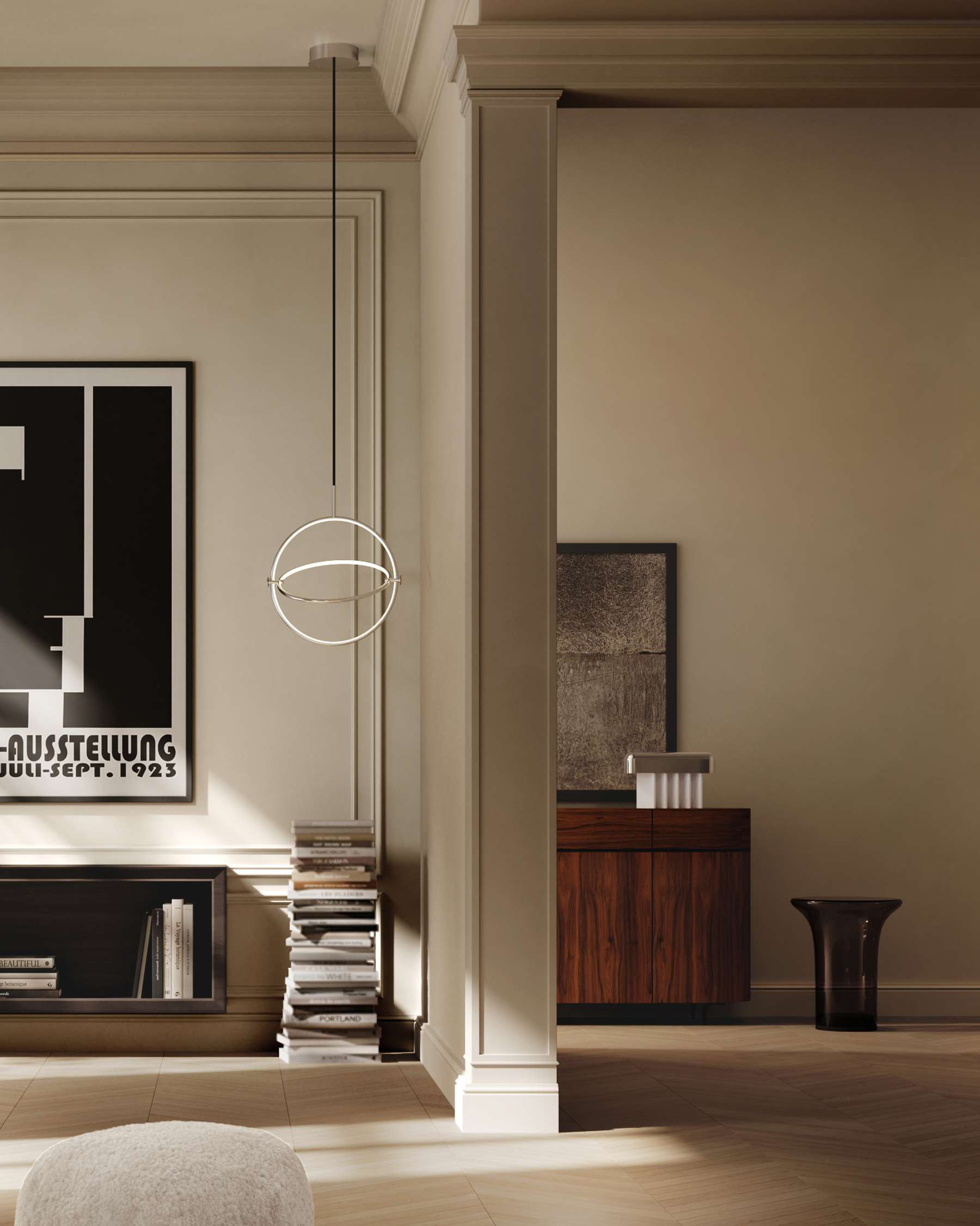 TRUMPET side table smoked glass