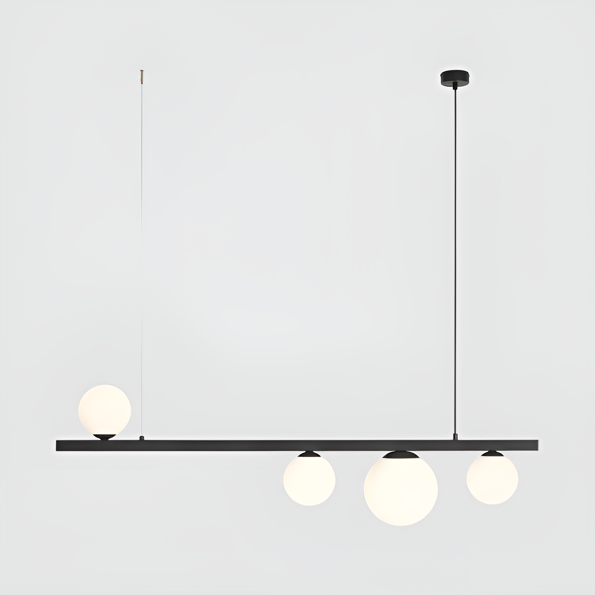 Black hanging lamp.