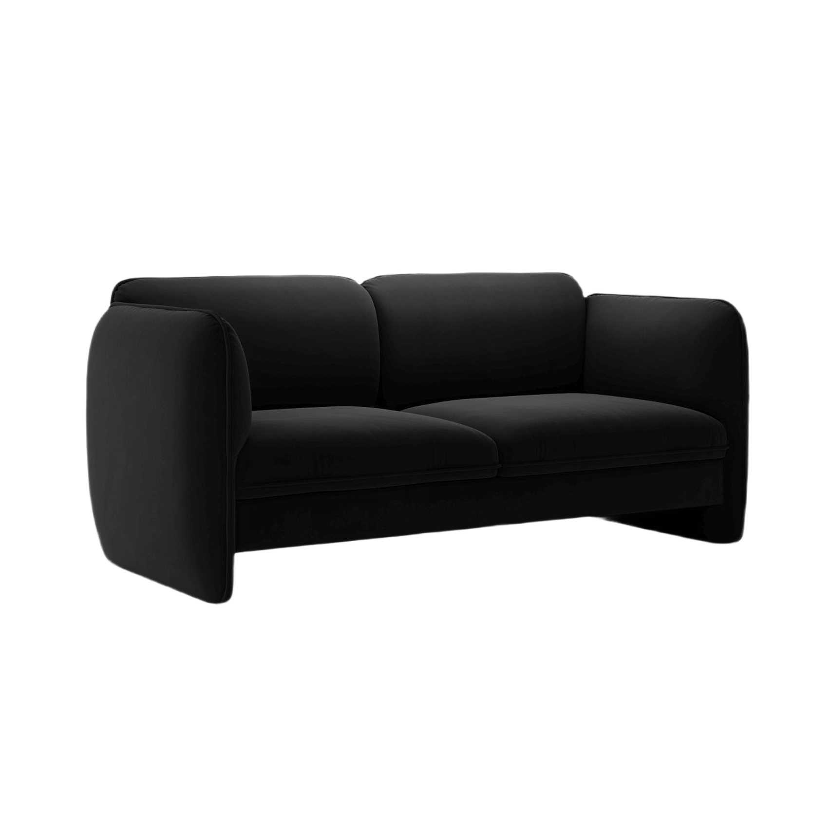 Velvet 2-Seater Sofa GEORGIA Black