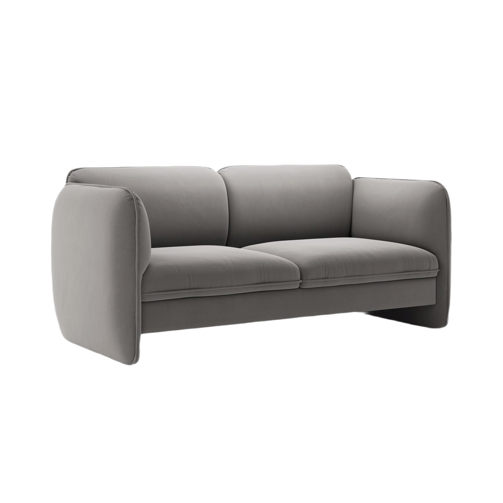 Sofa sametová 2-osobová GEORGIA tmavě šedá