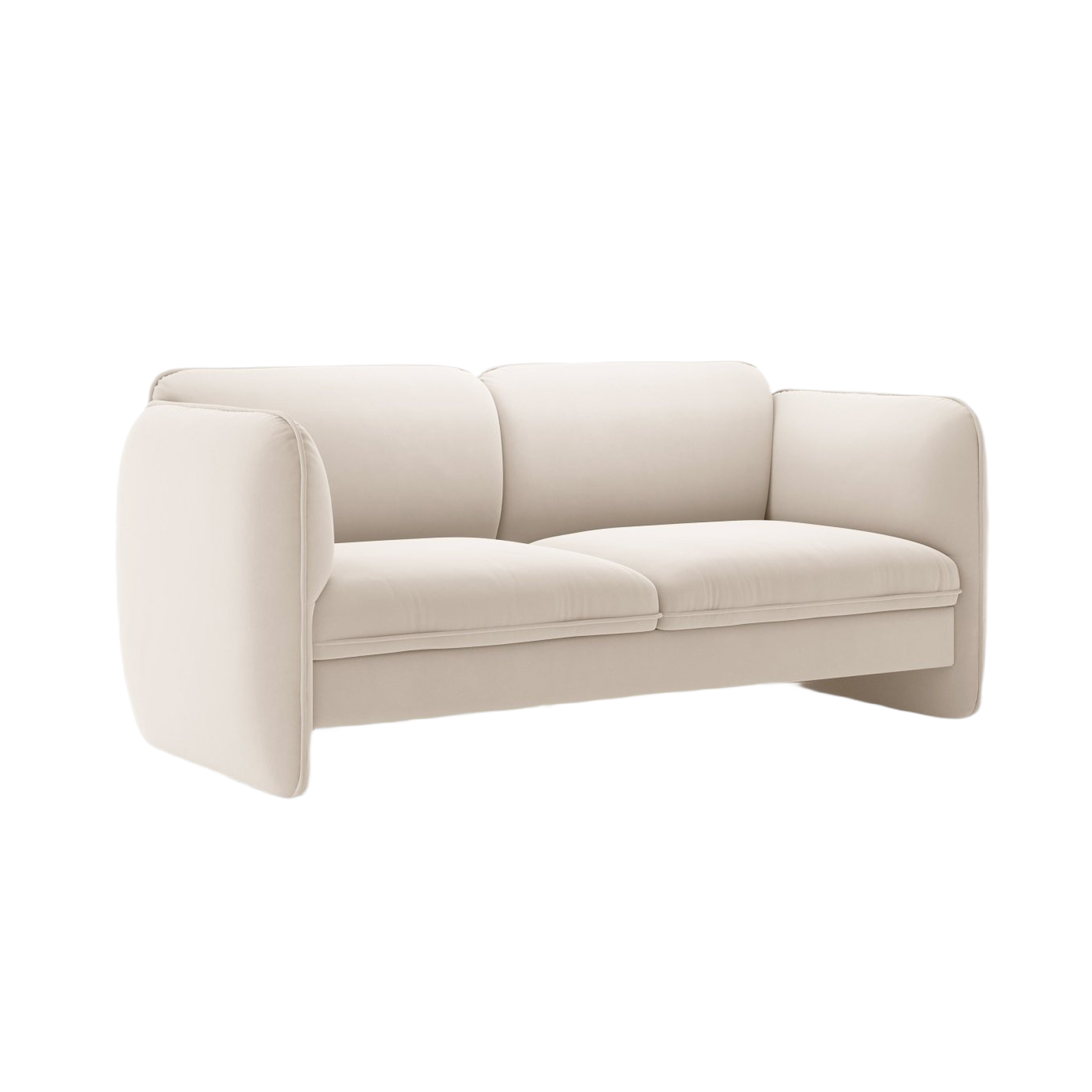 Sofa sametová 2-osobová GEORGIA slonová kost