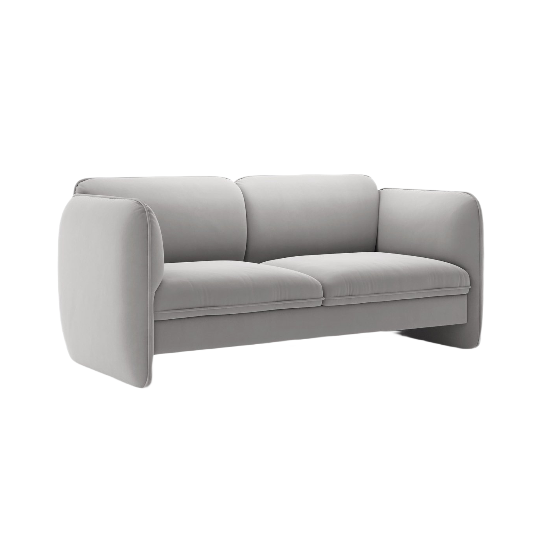 Sofa sametová 2-osobová GEORGIA světle šedá