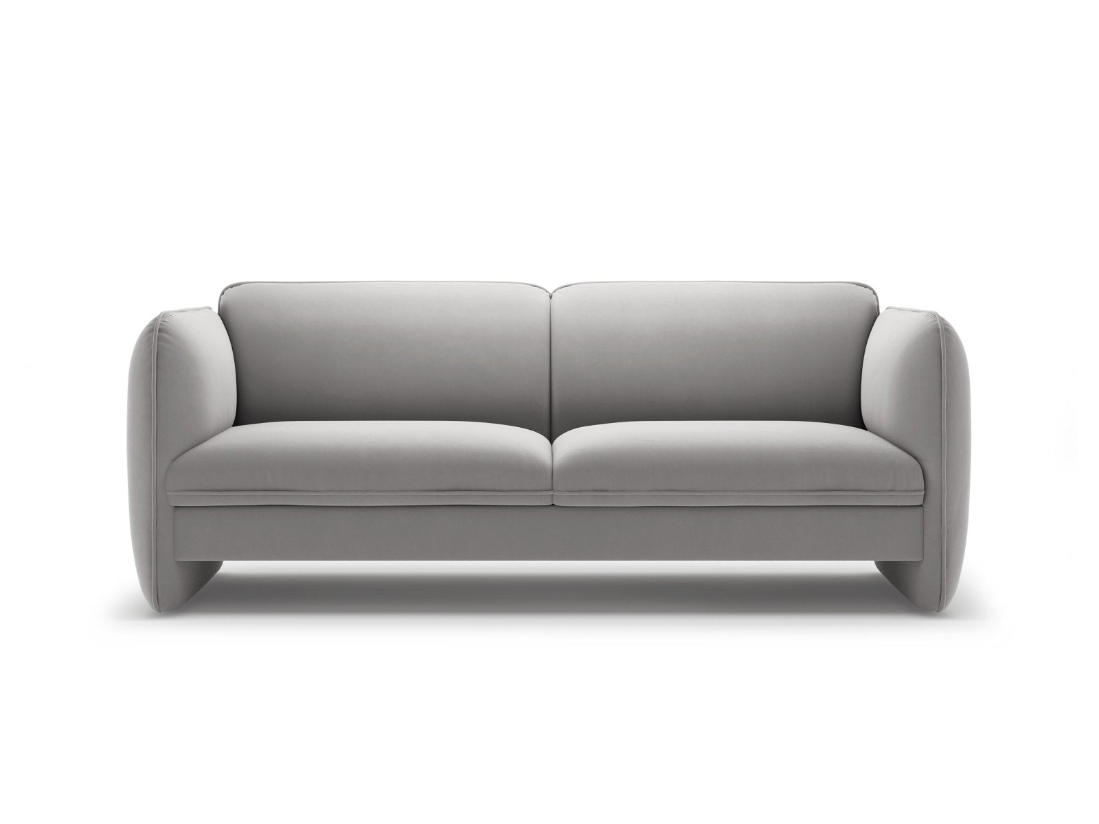 Sofa sametová 3-místná GEORGIA světle šedá