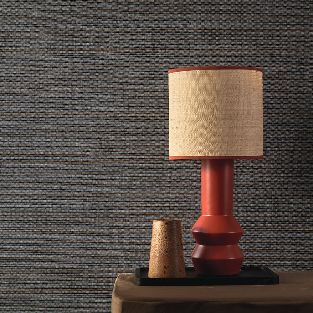 Tapeta se strukturou napodobující rostlinné plátno PANDAN - OCRE zlatý