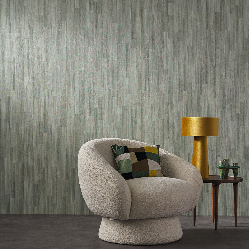 Tapeta se strukturou napodobující dřevěné desky SAPELLI - TMAVĚ MODRÁ