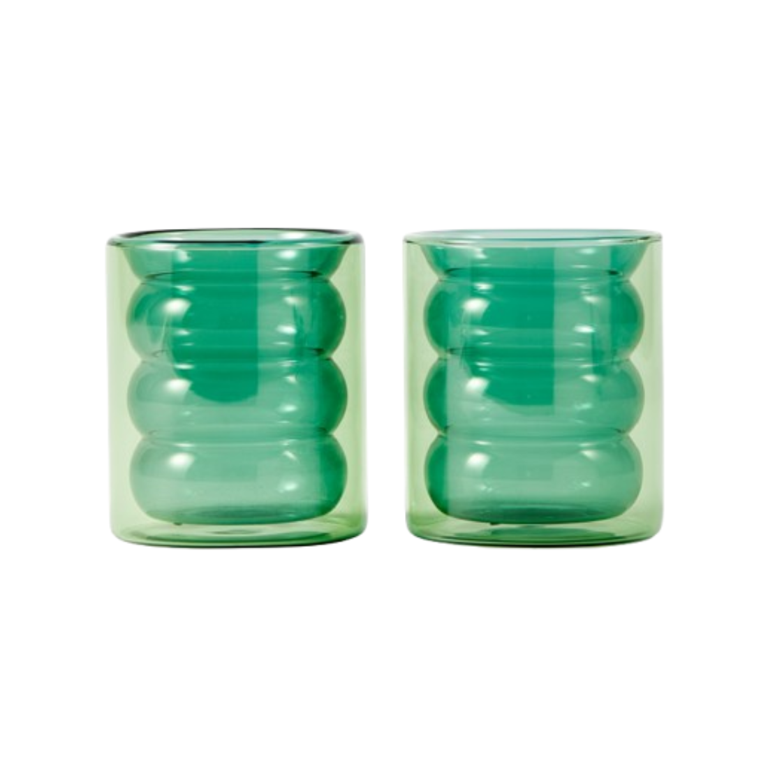 CHUBBY dark green glass set