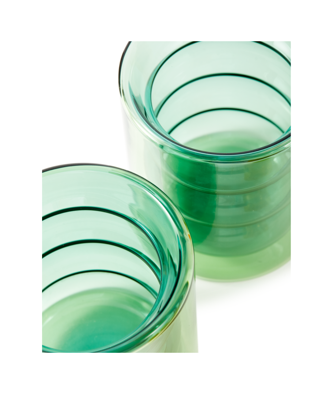 CHUBBY dark green glass set