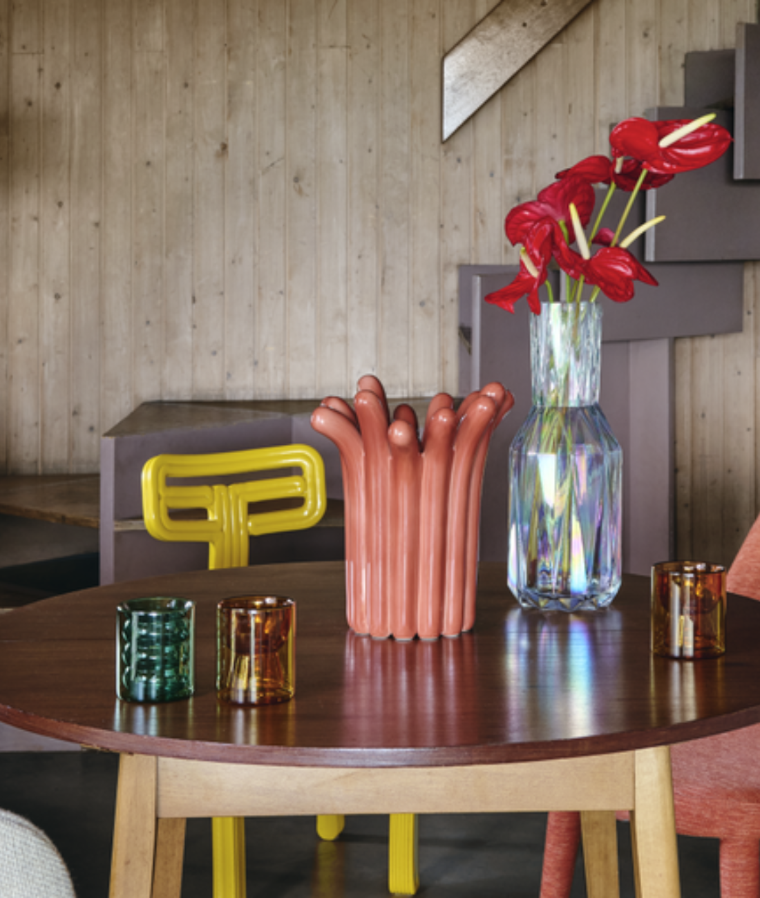 CHUBBY dark green glass set