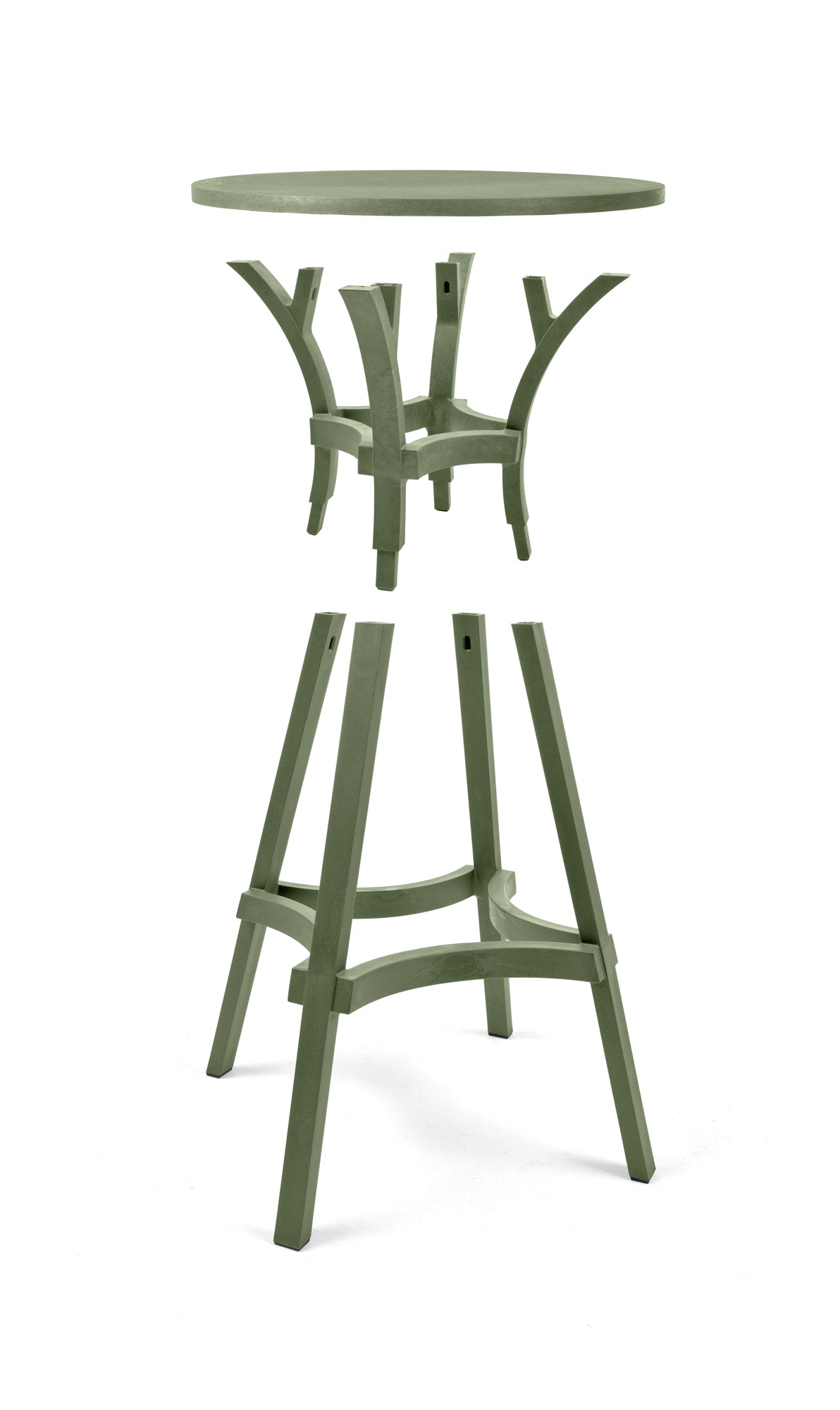 Kulatý venkovní stolek COMBO zemité hnědé barvy