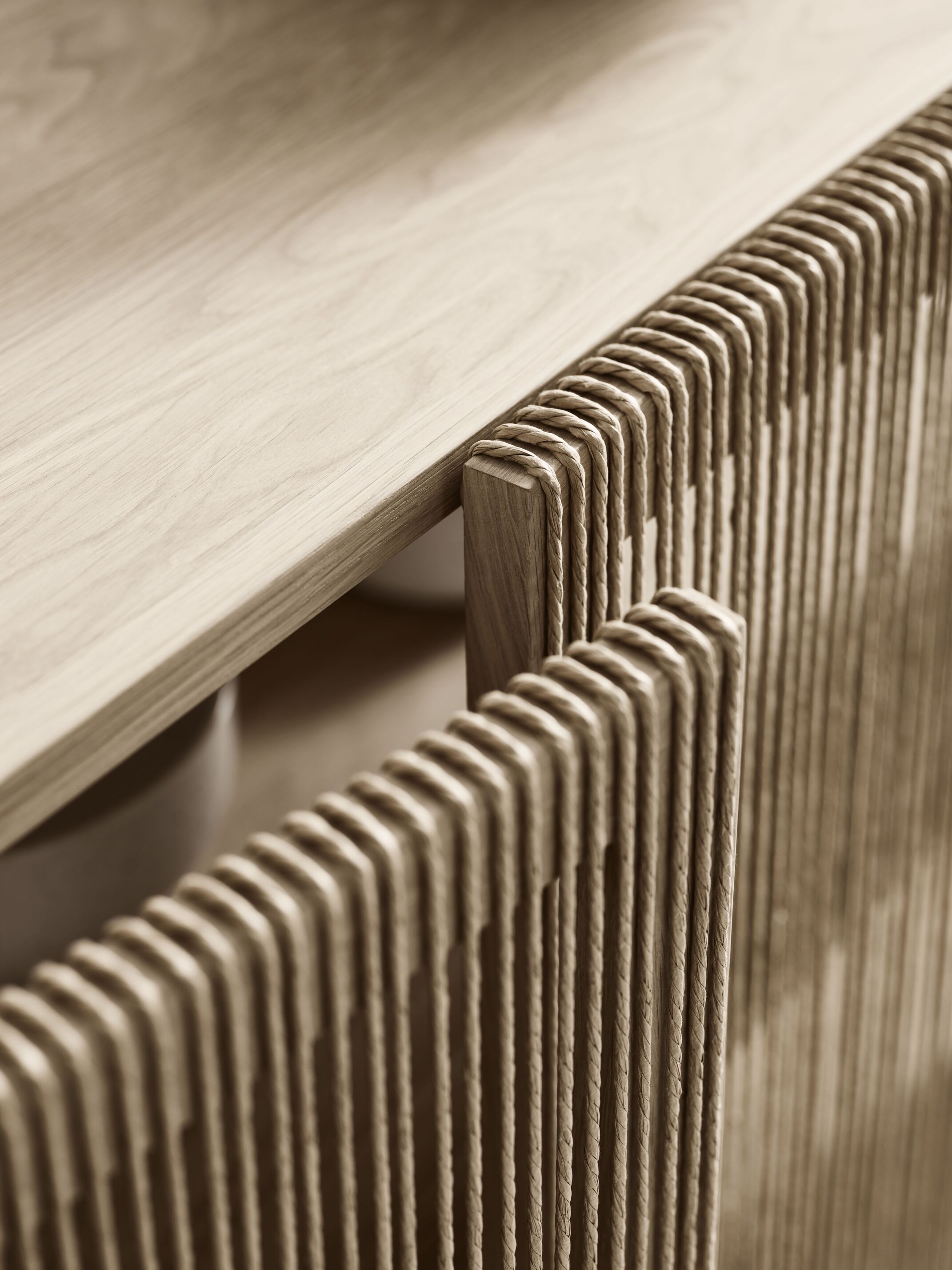 DJ konzole CORD bledě bílá dubová dřeva