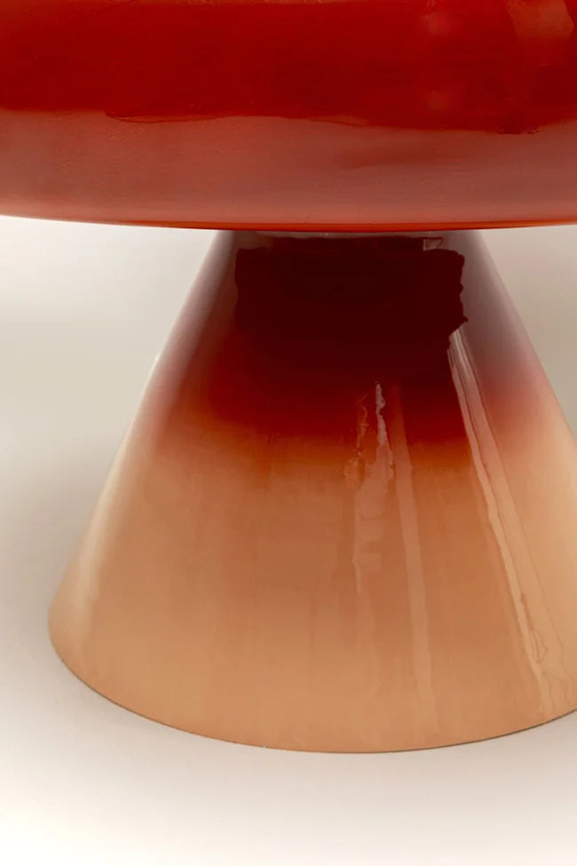 Kávový stolek RICI červený s oranžovým