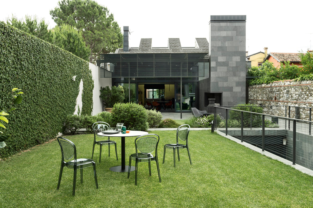 Židle PARISIENNE šedá transparentní