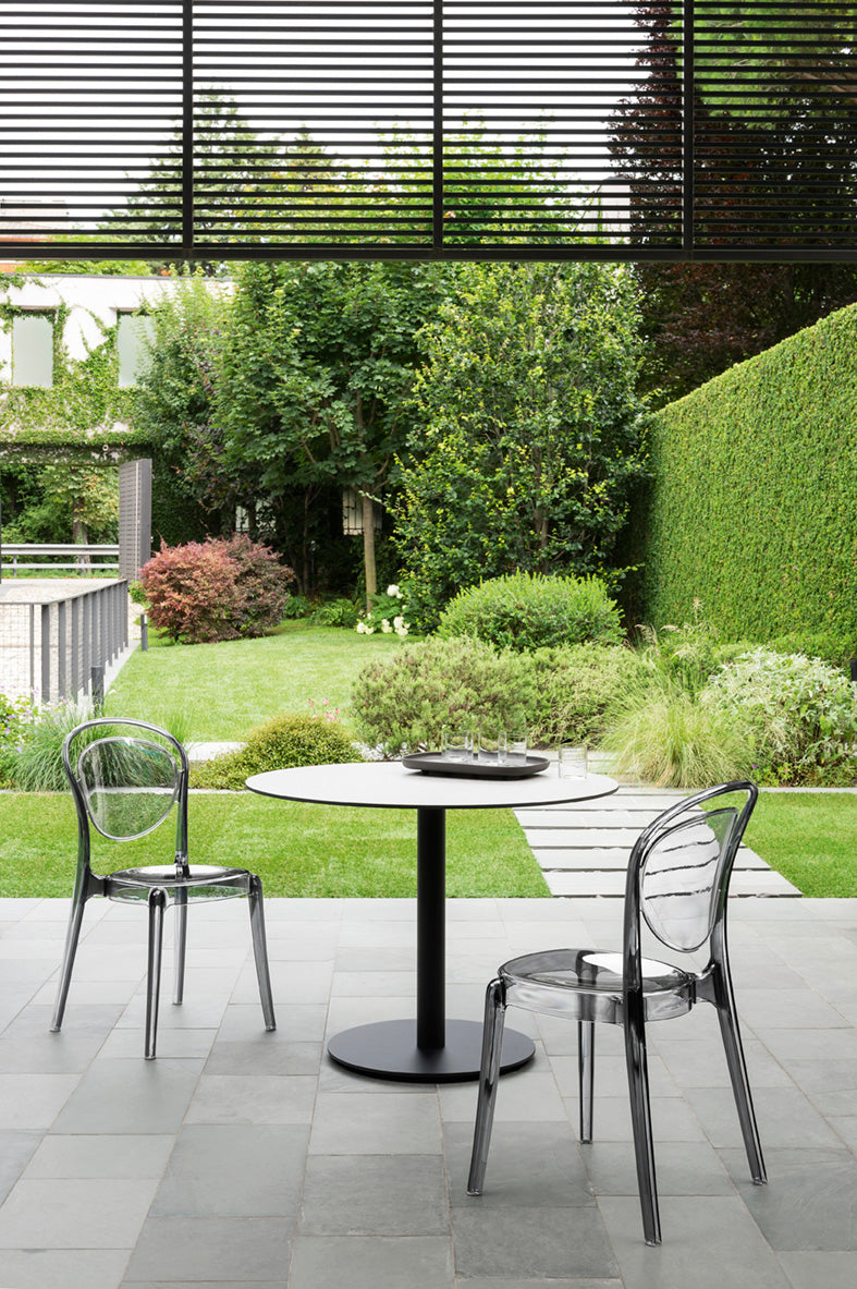 Židle PARISIENNE šedá transparentní