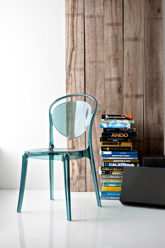 Židle PARISIENNE šedá transparentní