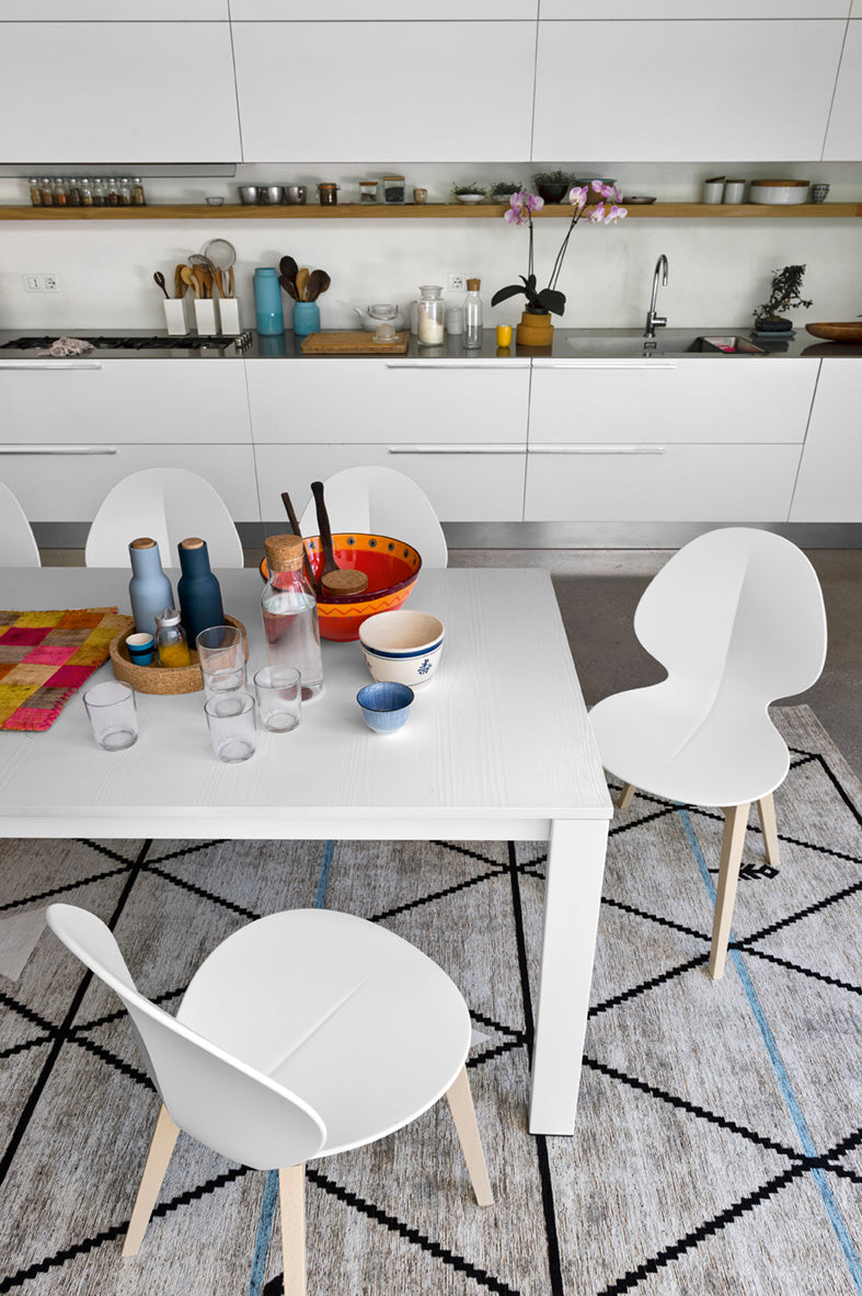 BASIL Chair with Gray Seat and Dark Wooden Base