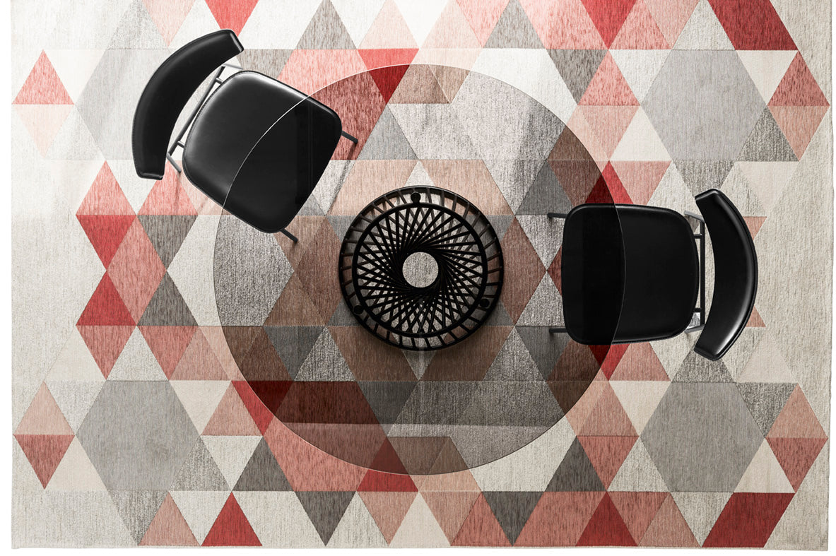 Kulatý stůl VORTEX se skleněnou kouřovou deskou a černým podstavcem