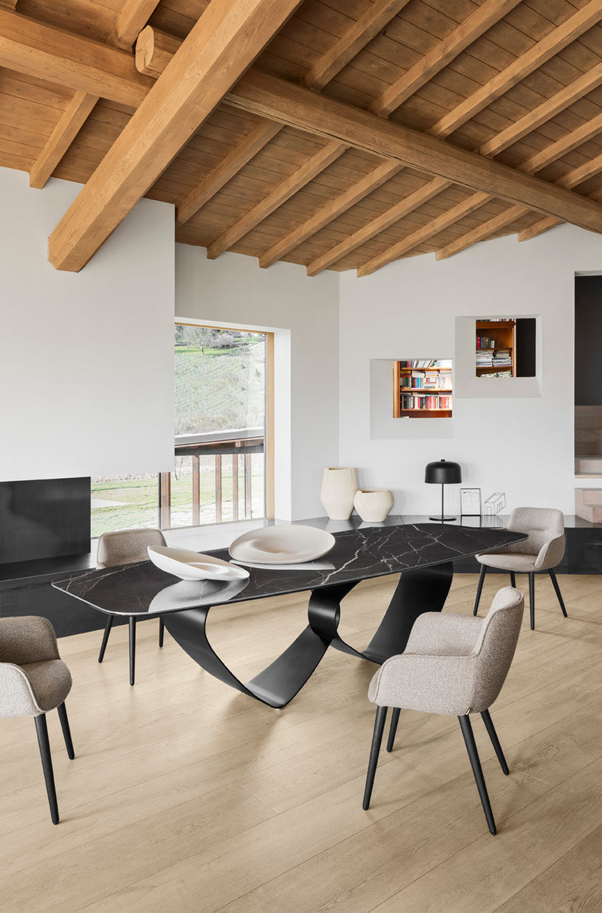 Stůl BREEZE černá deska s černým podstavcem