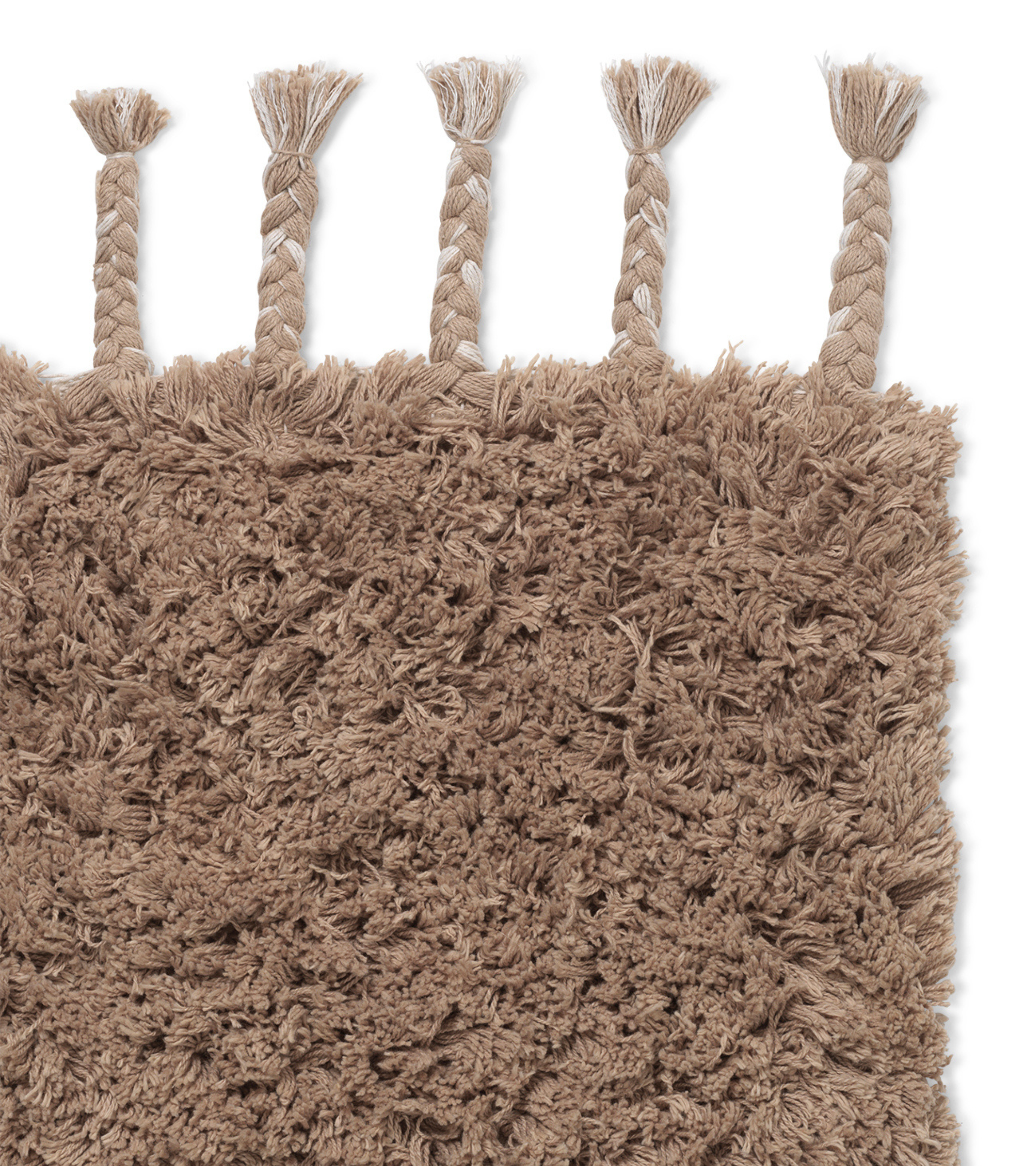 AMASS WHITE PEPPER bathroom rug sandy with long pile