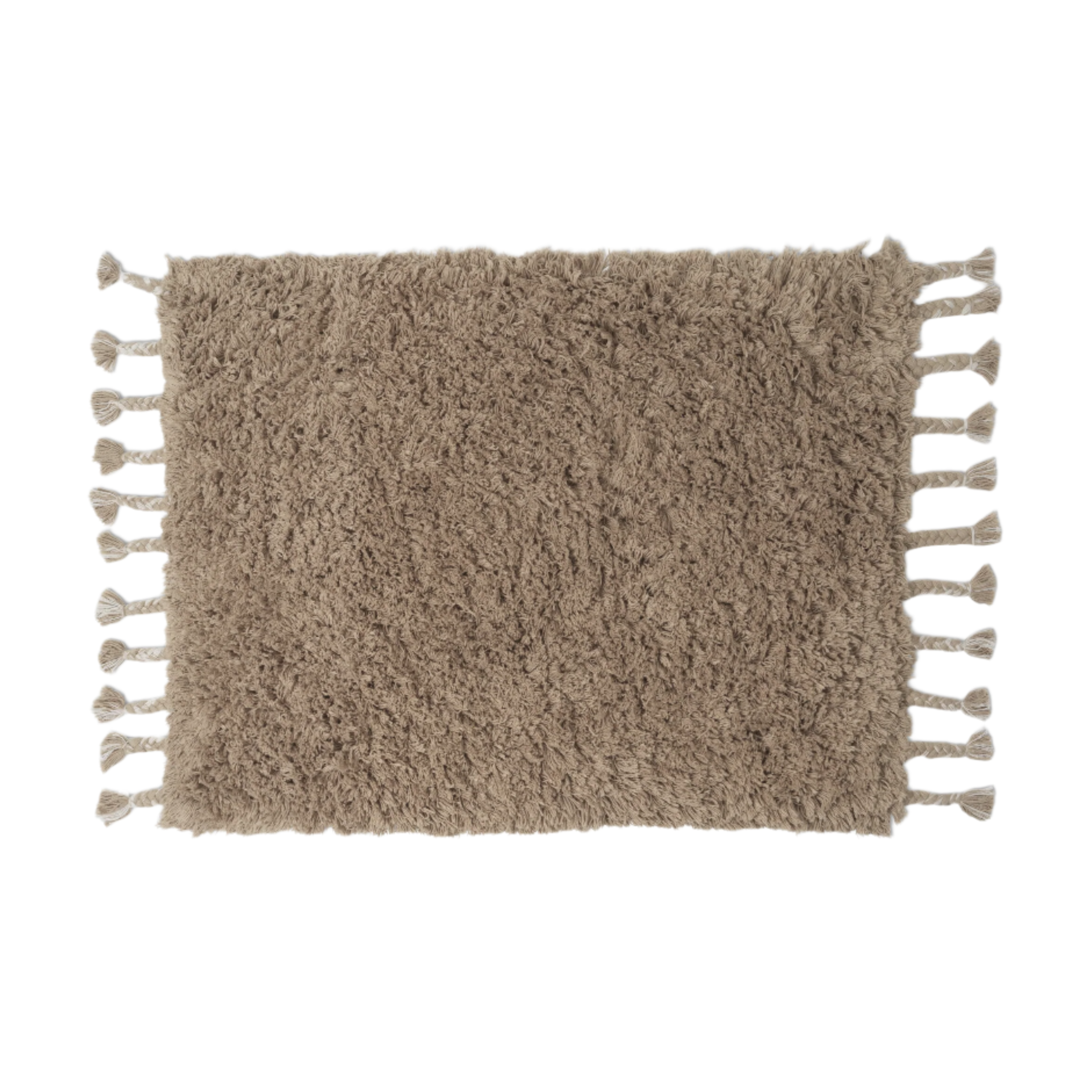 AMASS WHITE PEPPER bathroom rug sandy with long pile