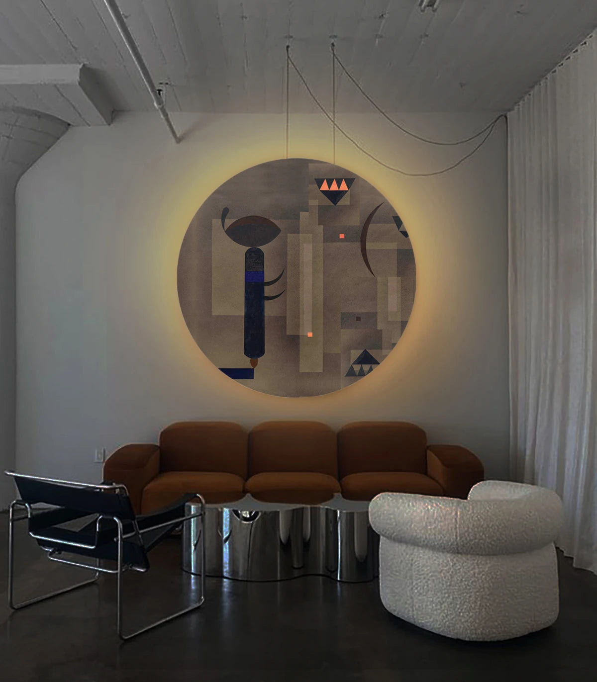 Nástěnná lampa DOTS LIGHTING - TEMNÁ GEOMETRIE hnědá
