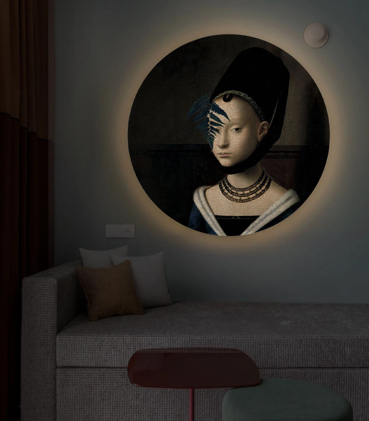 Nástěnná lampa DOTS LIGHTING - DÁMSKÝ PAPRSEK tmavě hnědá