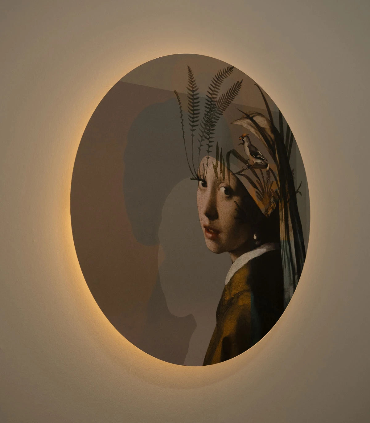 Nástěnná lampa DOTS LIGHTING - PŘÍRODNÍ DÍVKA S PERLOU béžová se zelenou