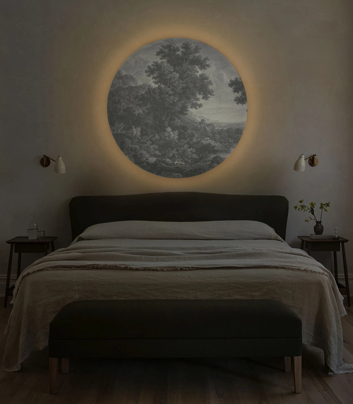Wall lamp DOTS LIGHTING - PICTURESQUE VALLEY OF SERENITY gray