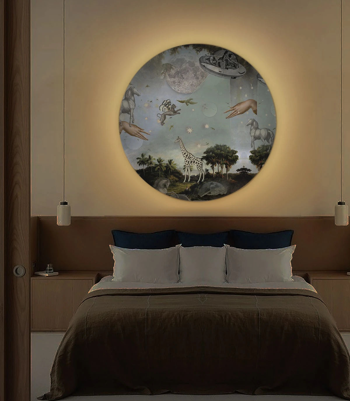 Nástěnná lampa DOTS LIGHTING - STARDUST SAFARI tmavě zelená s modrou