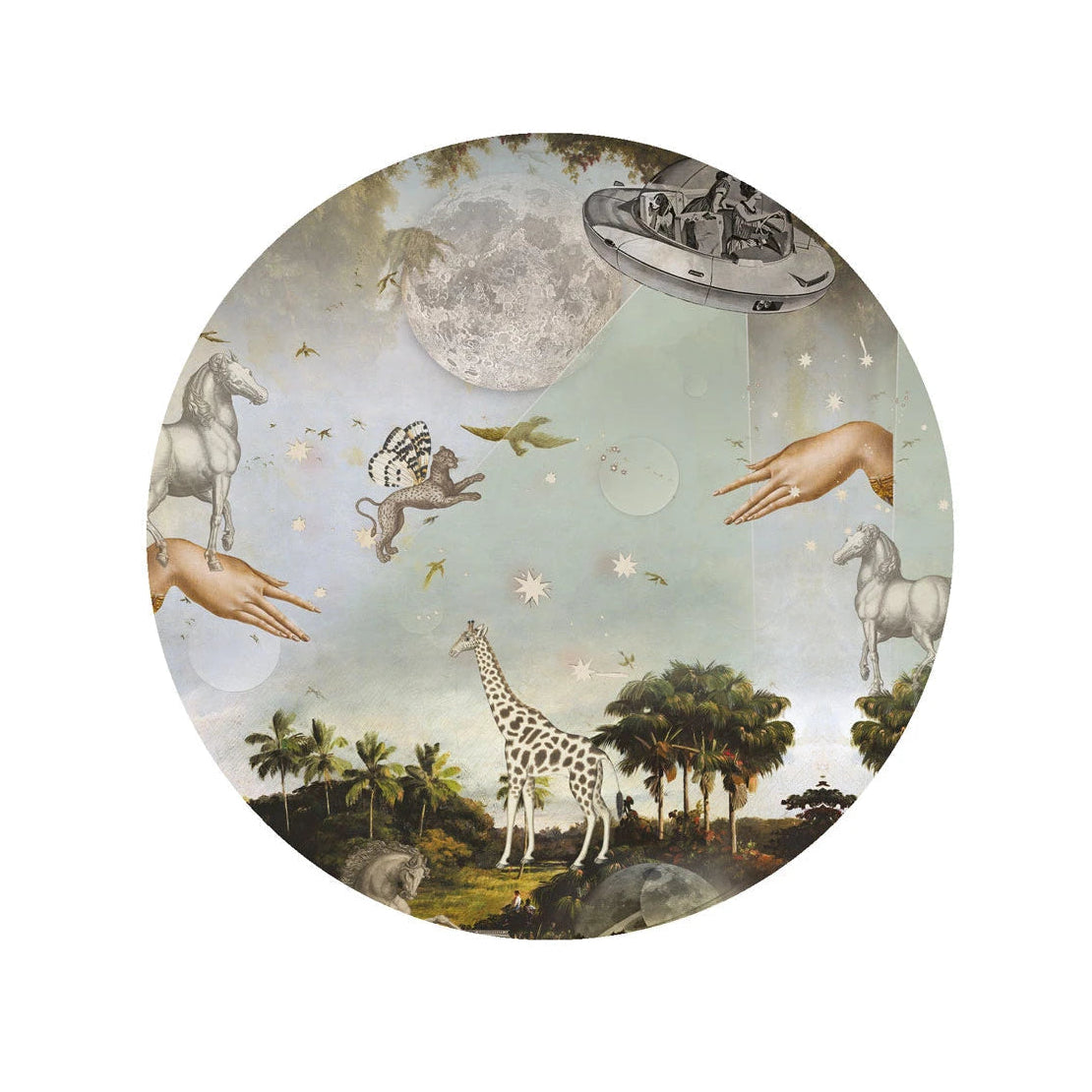 Nástěnná lampa DOTS LIGHTING - STARDUST SAFARI tmavě zelená s modrou