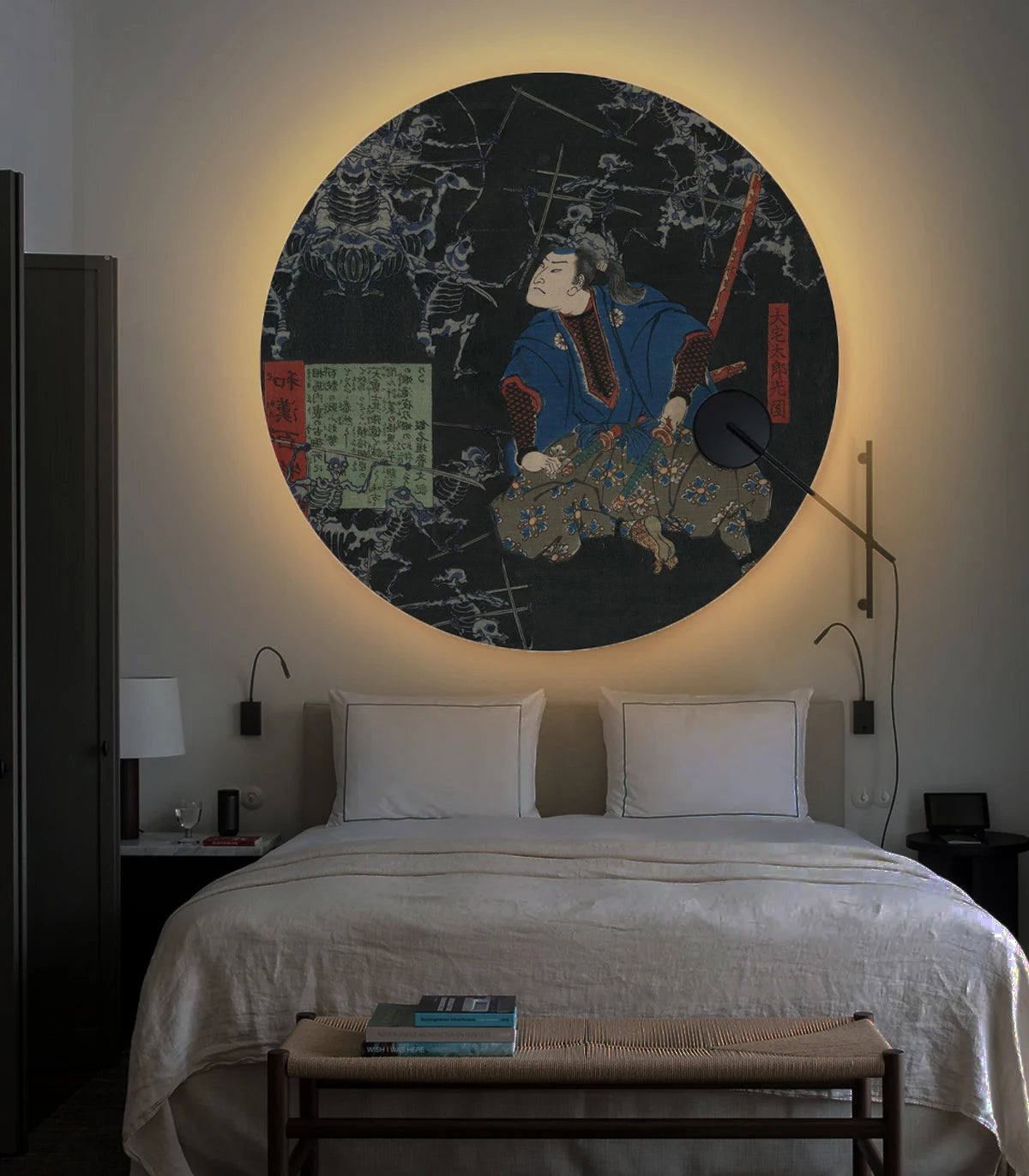 Nástěnná lampa DOTS LIGHTING - NEKROMANTICKÝ BOJ černá