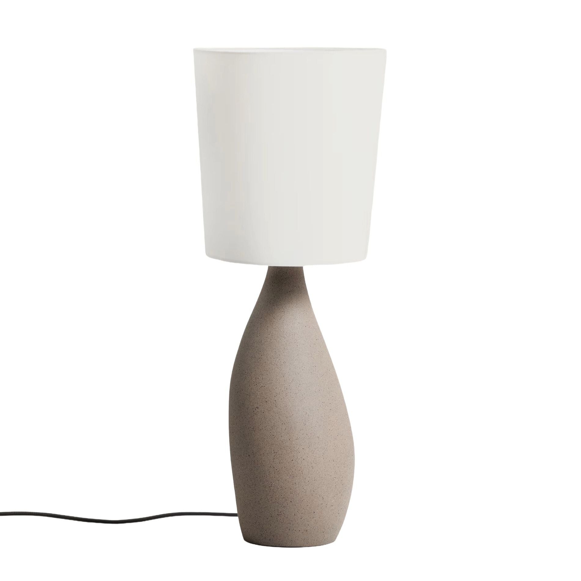 Stolní lampa VIONA světle šedá s bavlněným stínidlem