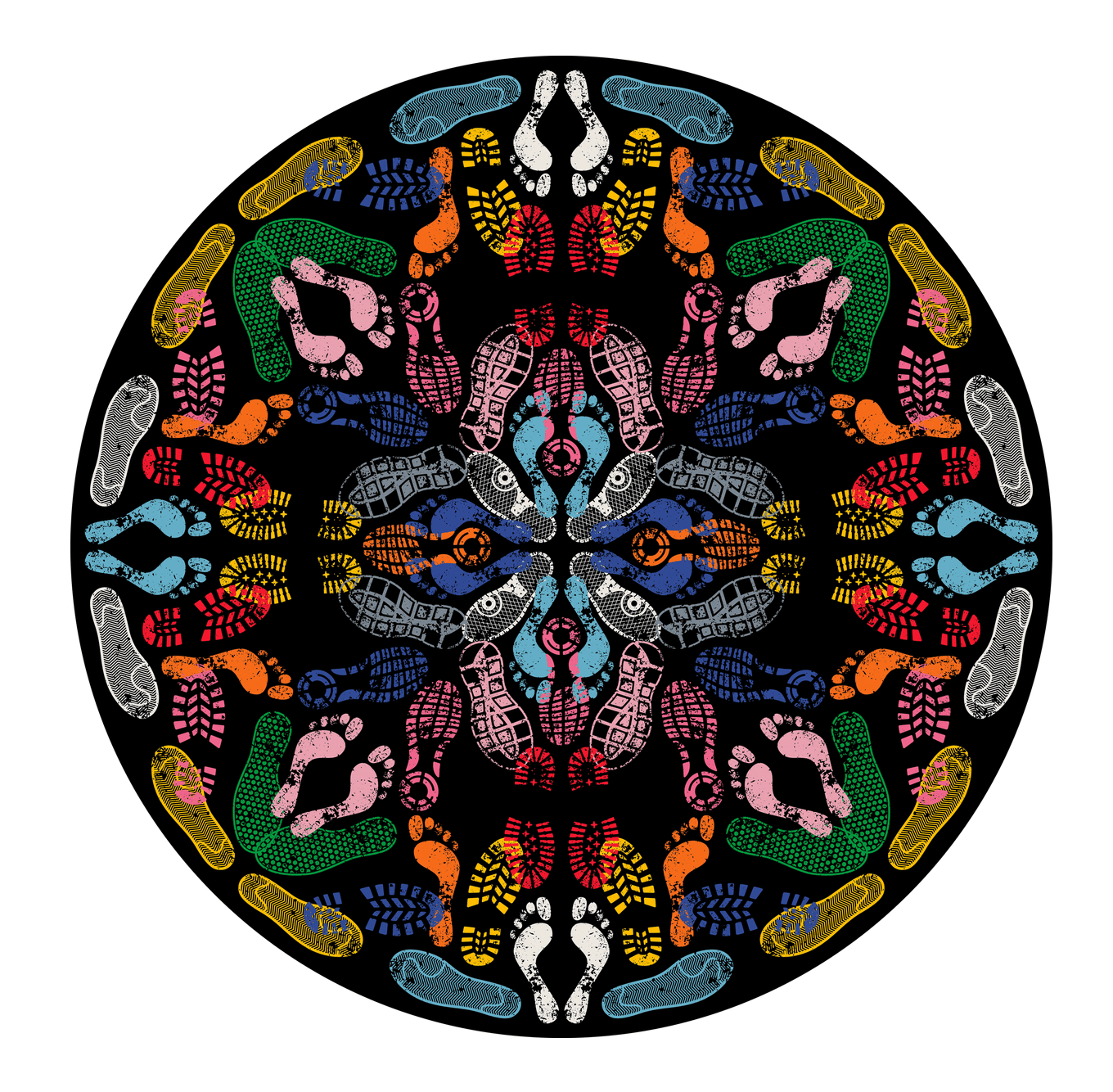 Dywan okrągły LET'S DANCE czarny Qeeboo Eye on Design